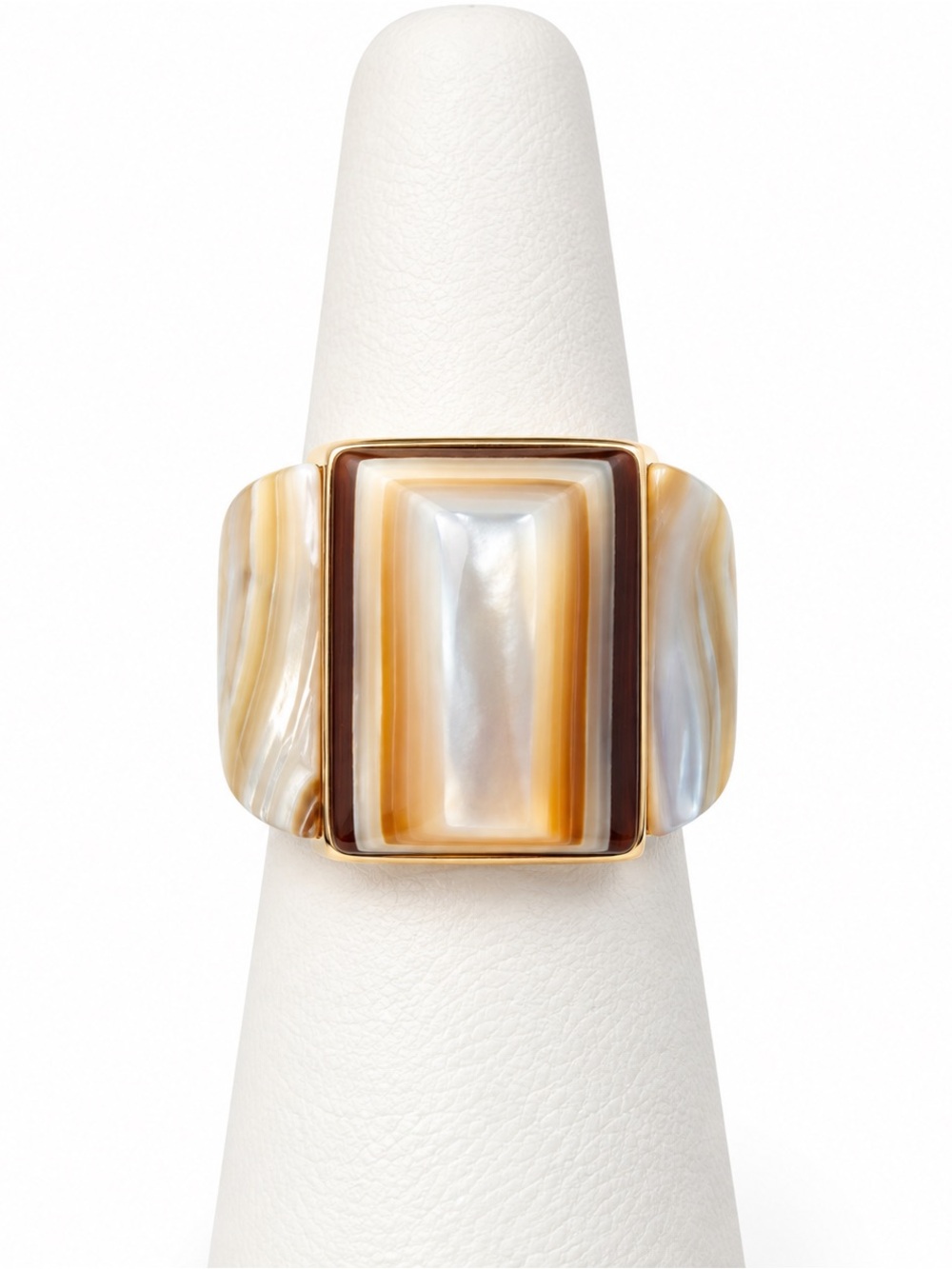 Hand carved mother of pearl ring size 5.5